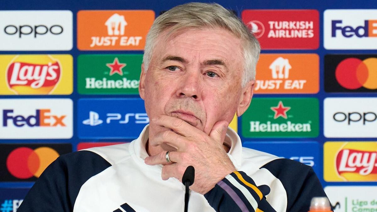 Real Madrid boss Carlo Ancelotti speaks to the media